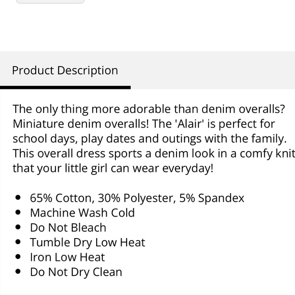 The Main Street Exchange Alair Girl Denim Overalls Size 14 - Picture 9 of 10